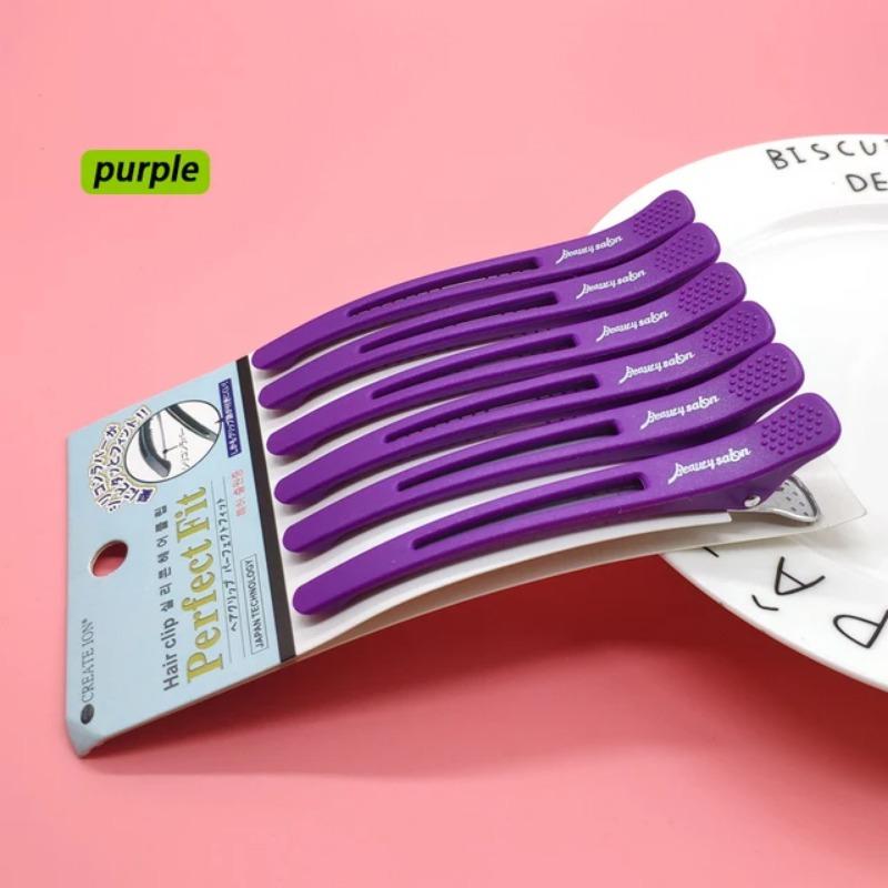 

6 шт. термостойкие заколки для салонной стрижки, антистатические карбоновые заколки для волос, профессиональные женские инструменты для укладки, аксессуары фиолетовый