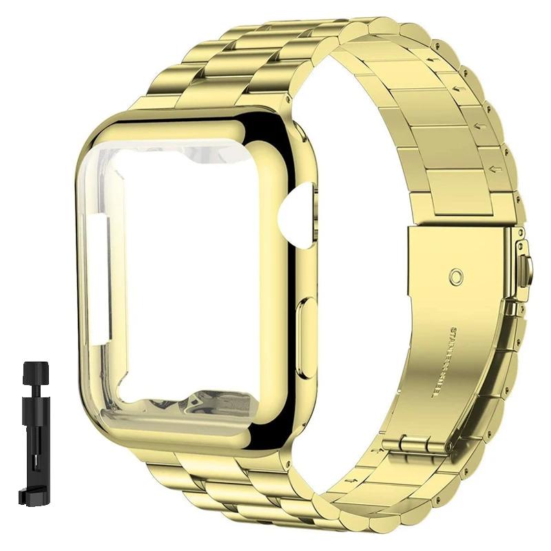 Case+Strap iWatch Band Ultra2 49mm Stainless Steel Metal Strap For Apple Watch 9 41 45MM 44mm 40mm SE Series 8 7 6 5 4 Cover