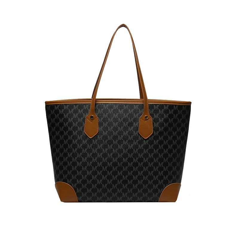 

Сумка Женская Новая Большая Вместимость Портативная Сумка-Тоут Универсальная Модная Сумка Через Плечо Сумка для Покупок чёрный