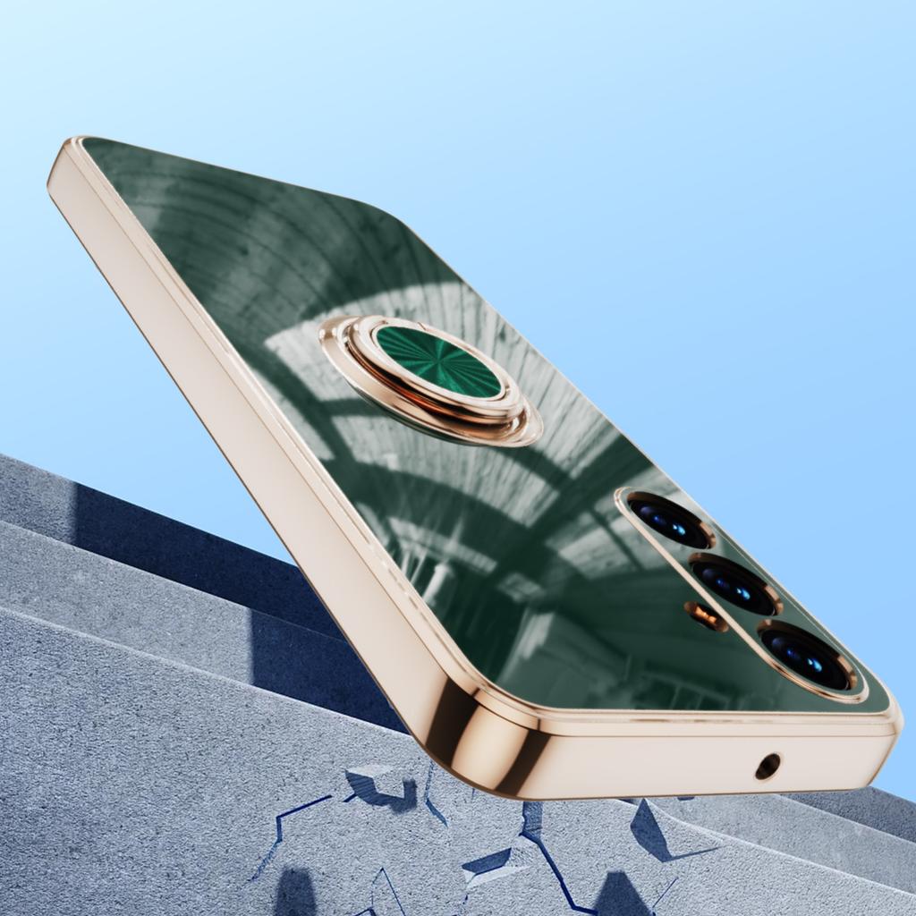Suitable for Samsung A56 Mobile Phone Case Ring Bracket on Car Magnetic Absorption Galaxy A25 Japanese Version Electroplating Protective Case A36