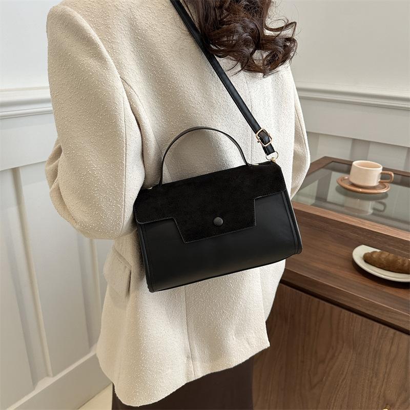 Retro Matte Handbag  New Spring Fashion Solid-color Shoulder Bag  Patchwork Handbag  Textured Crossbody Bag