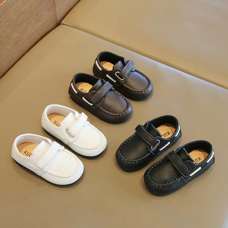Scarpe in Pelle per Bambini Primavera Autunno Bambino Nuove da Festa Matrimonio Mocassini Moda Nero Bianco Moccasins Scarpe Piatte per Bambini
