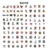 Set of 100 Sediven Cute Anime and Manga Moe Stickers for DIY Anniversary Birthdays Stickers, Stickers, Waterproof, High-Resolution Images, Carry-on