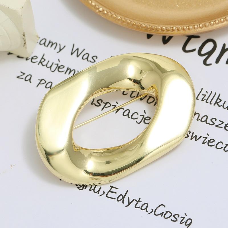 Fashion Simple Irregular Ring Brooch Female Personality Versatile Temperament Corsage Pin Cardigan Suit Accessories