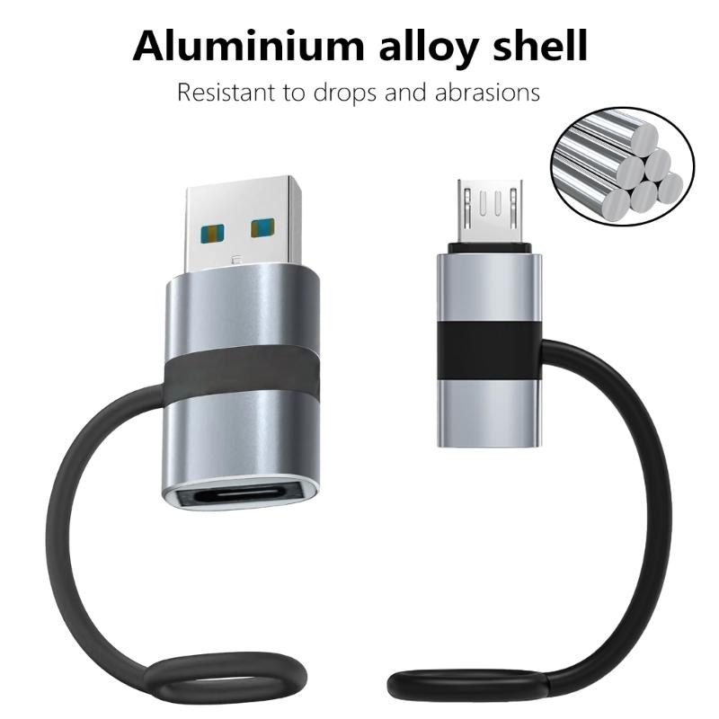 USB 5Pin/USB3.0 A Male To USB C Female Converter Adapter Support Fast Charging & Data Transfer with Anti Lost Belt