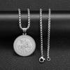 Fashionable Brand Personalized Stainless Steel Jesus Letter Round Brand Pendant Ornament Retro Titanium Steel Necklace