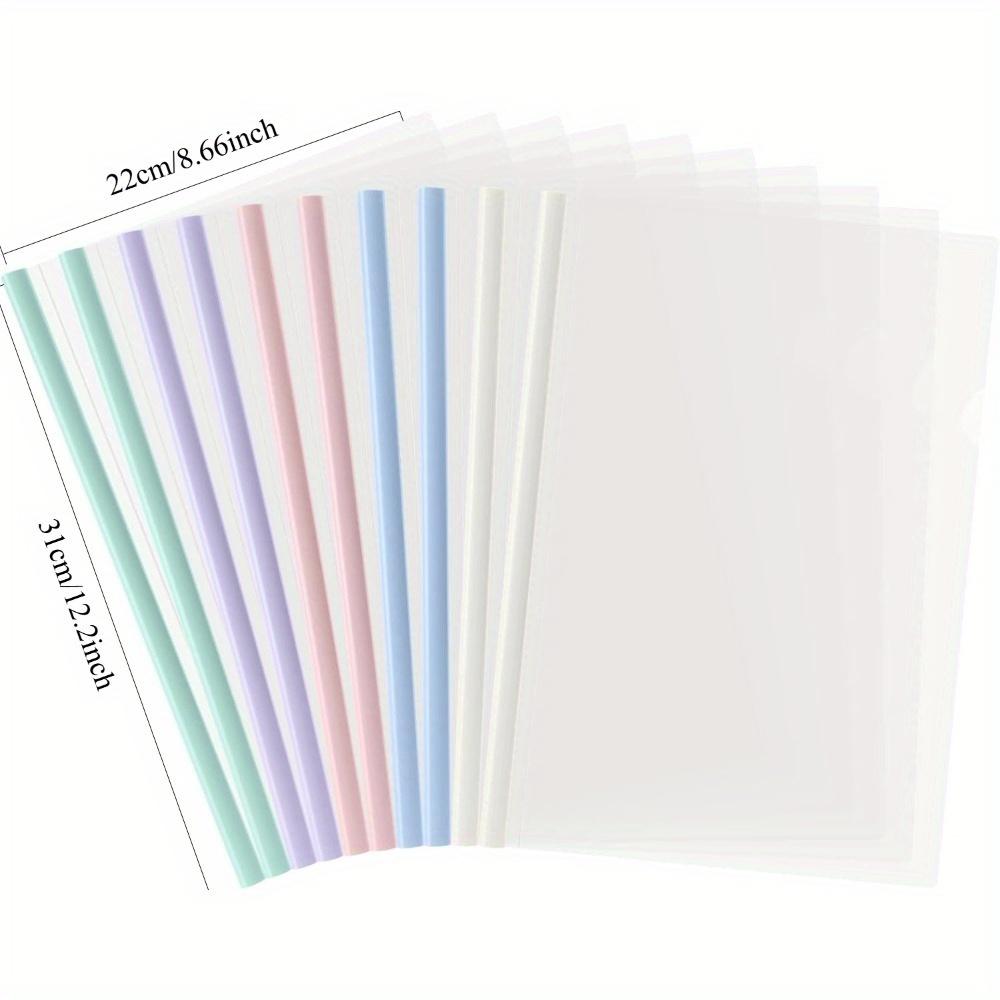 

10pcs A4 Transparent File Folders with Sliding Tabs, Suitable for A4 and Letter Size Papers, Project Portfolio Holders, Random