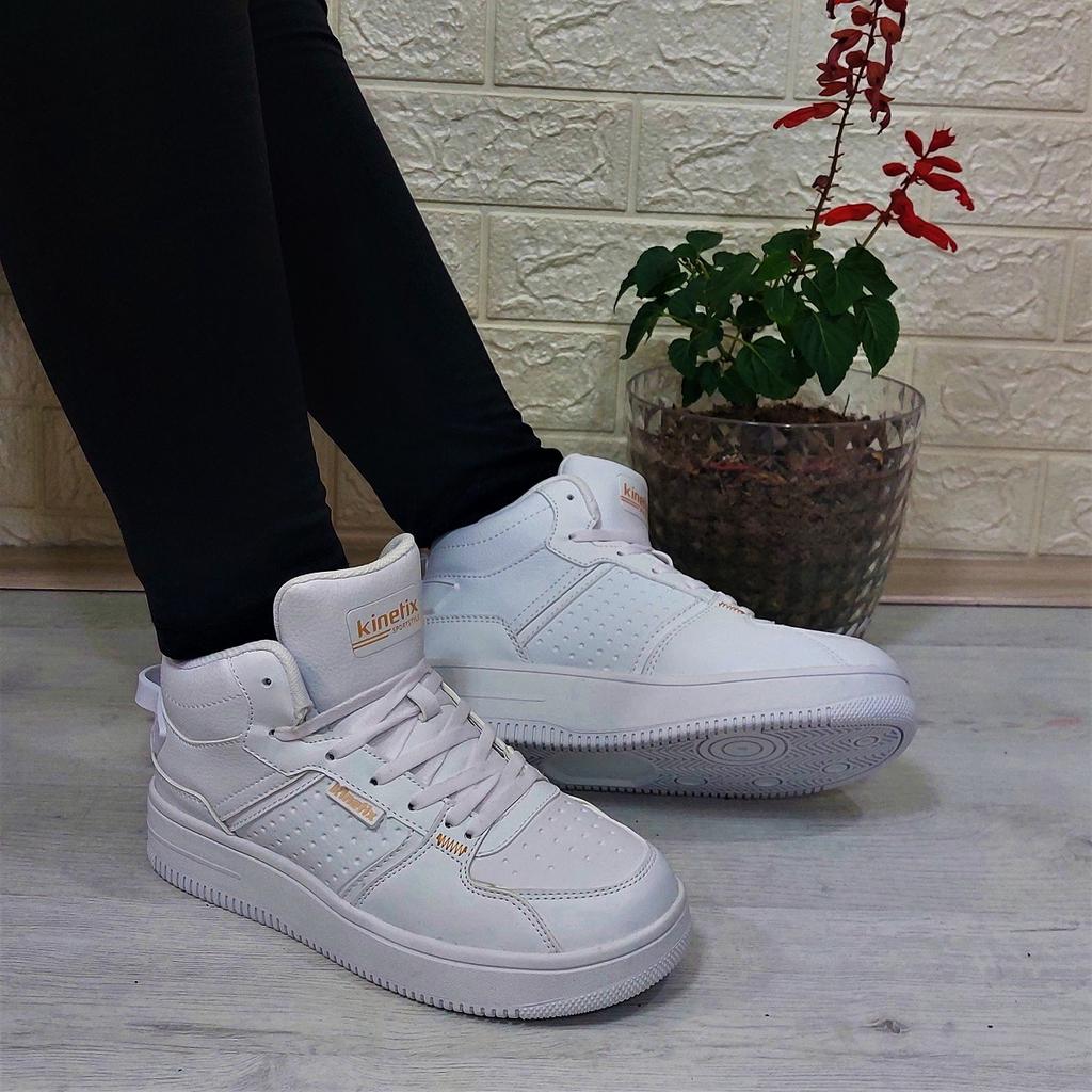 Kinetix Enner Pu Hi White High-top Non-Slip Sports Shoes