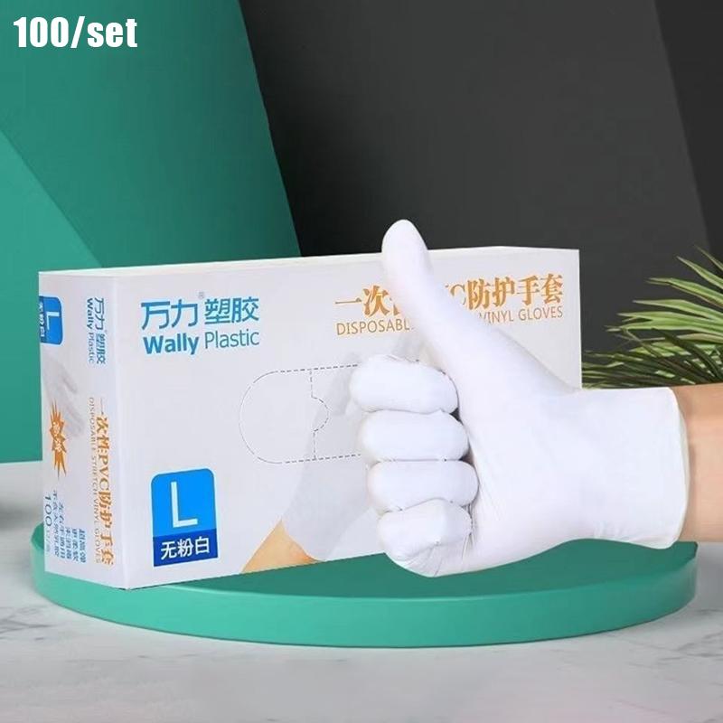Thickened Disposable Pvc Food-Grade Dishwashing Gloves Waterproof And Oil-Resistant 100 Pieces/Box