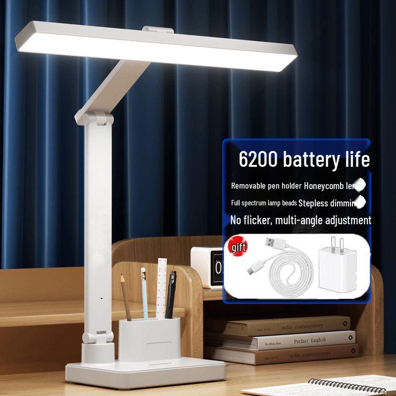 Smart Rechargeable Desk Lamp with Eye Protection and Clock for Students
