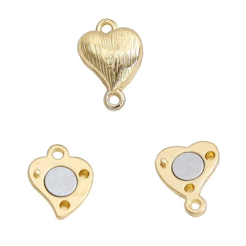 

Металлическая двойная подвесная звезда в форме сердца магнитная застежка аксессуары для изготовления ювелирных изделий своими руками браслет ожерелье подвески 8x12mm золотой