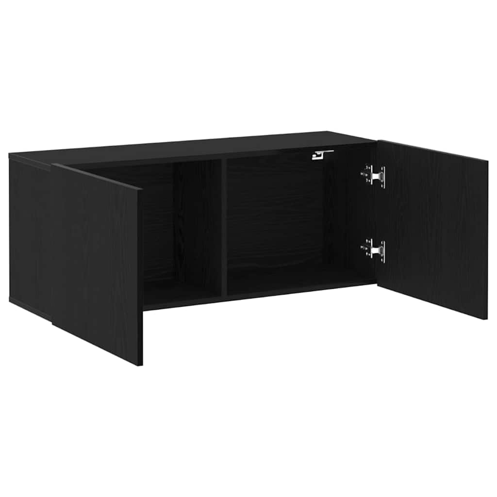 TV Cabinet Set Black Oak Effect 100 X 30 X 41 Cm