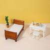 1/12 Scale Miniature Wooden Bed Model Ornament - DIY Miniature Photography Props- Seasonal Decor - Perfect Gift