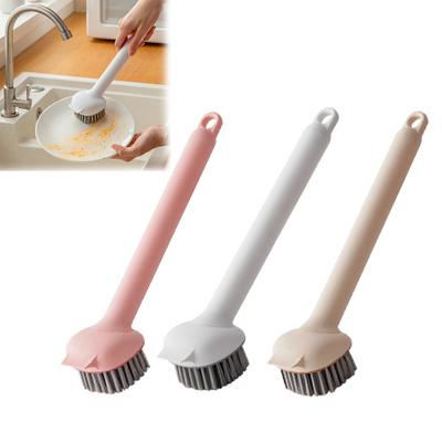 Pot Brush Oil-Free Bristles 360-degree Rotating Head Cleaning Brush with Extended Handle