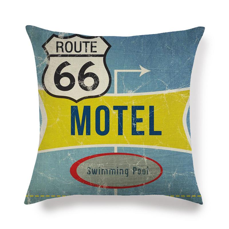 Retro Emblem Letter Pattern Digital Printing Short Plush Pillow Covers For Car Sofa Office Cushion Cover Home Goods 60X60Cm