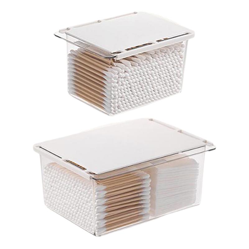 Drawer Style Storage Box Under The Mirror Cabinet Transparent Bathroom Cotton Stick Makeup Cotton Bathroom Pull-Out Storage Box