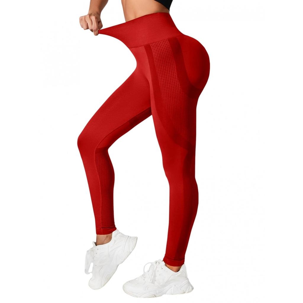 Colanti Sport Eleganti High Waist Push-Up Effect Red L Shapewear Leggings
