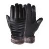 Warm Leather Gloves for Men In Autumn and Winter New Touch Screen Plus Velvet Motorcycle Outdoor Riding Cold Proof Gloves