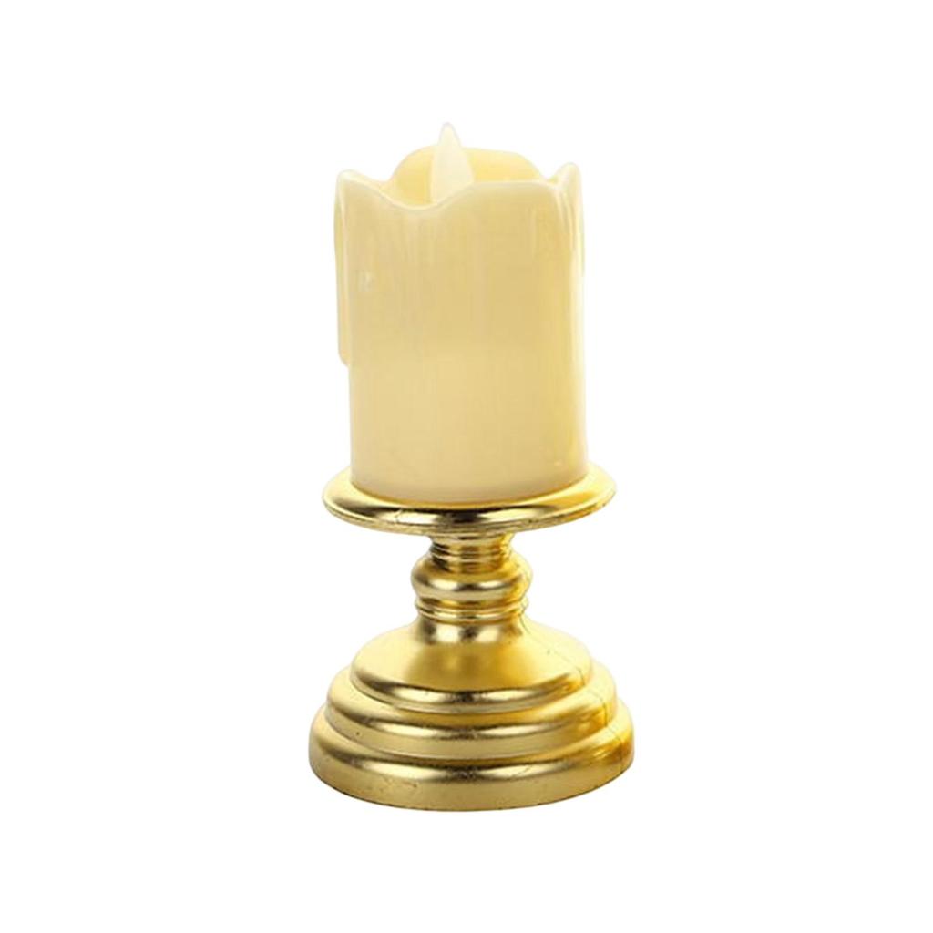 Electric Flameless Pillar Flickering Votive Candles Ornament LED Lamp Light For Event, Desk,
