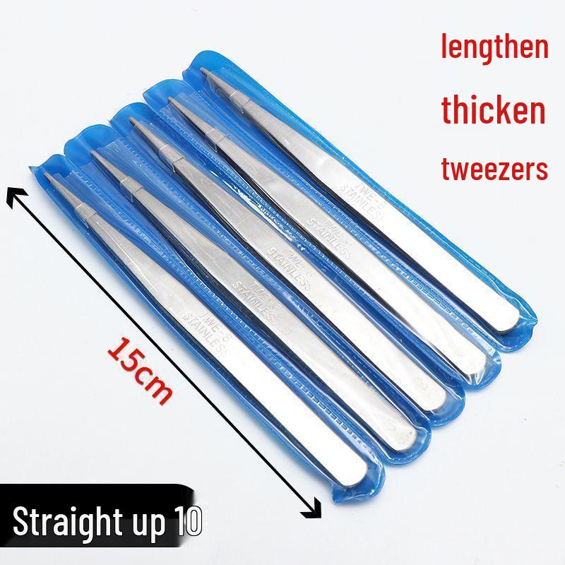 Sewing Tools Set: Stainless Steel Straight & Curved Tweezers, Repair Pliers, Needle Threader, Thickened Tailor's Clip