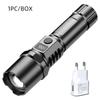 High Power Led Handheld Flashlight Portable Rechargeable Telescopic Zoom Waterproof Emergency Light for Outdoor Camping Cycling