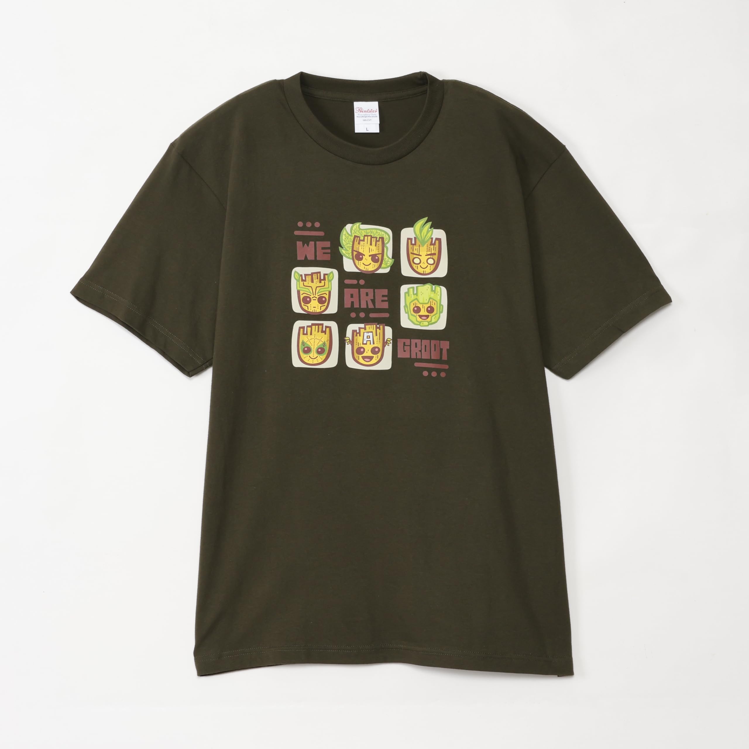 

Small Planet Marvel Groot Face L Size Army Green T-Shirt We re