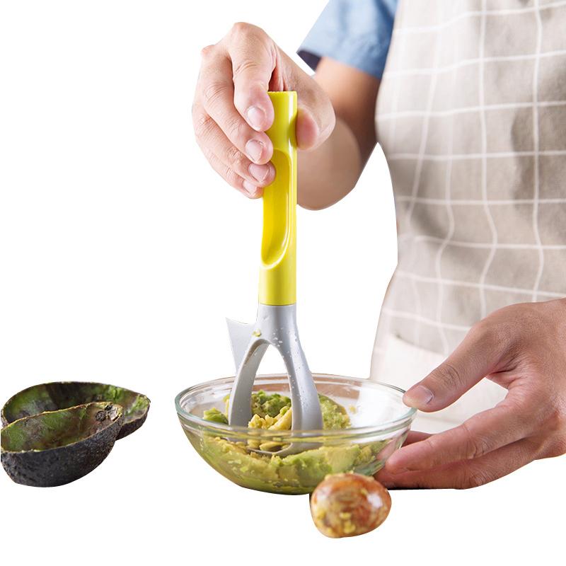 Multifunzione 5 in 1 Affettatore di Avocado Plastica Denocciolatore Scavino Frutta e Verdura Schiacciatore KC0809-4