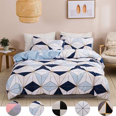 Geometric Pattern Duvet Cover & Pillowcase Set Ultra Soft Microfiber Fabric 10 Size Single Twin Double Full Queen King Bedding Set