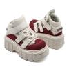 Goth Ankel Kängor Dam Sneakers Ny Punkstil Damskor Snörning Klackhöjd Platåskor Dam Metalldekor