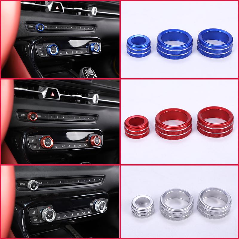 Car Central Control Knob Trim For Toyota GR Supra MK5 A90 2019-2022 Aluminum alloy Air Conditioner Volume Knob Ring accessories