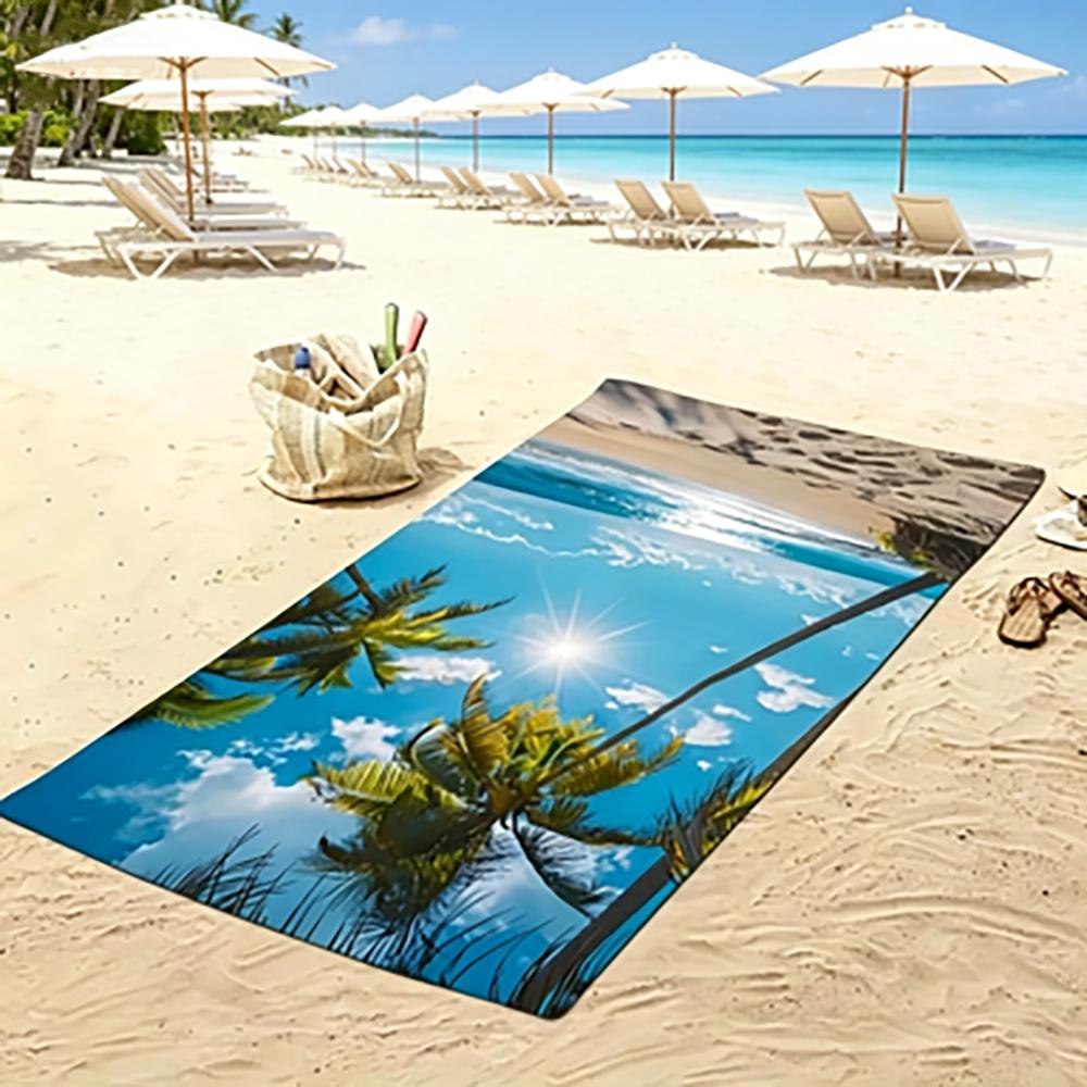 Asciugamano Grande Stiloso Scena di Palme Tropicali Multiuso Bagno Spiaggia Morbido Assorbente Asciugatura Rapida per Casa Hotel Spa