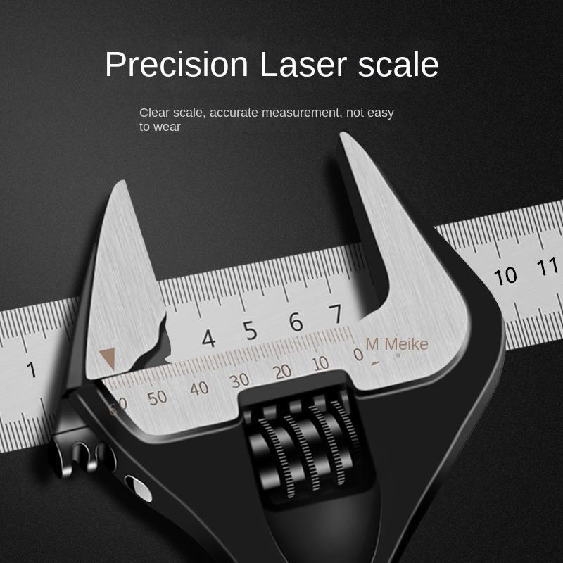 WoodWorking Short Handle Large Opening Bathroom Wrench Adjustable Wrench Stainless Steel Universal Wrench Mini Nut Key Hand Tool