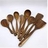 Teak Non-Stick Long-Handle Solid Wood Pan and Acacia Wood Kitchenware Set
