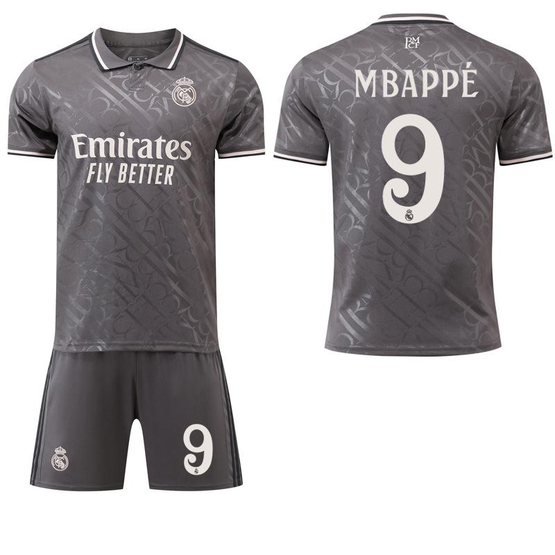 

2024 Реал Мадрид 2-я выездная серая футболка #9 Мбаппе #5 Беллингем #7 Винисиус Футбольные футболки 20