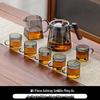 Chinese Style Glass Tea Set with Anti-scald Cups