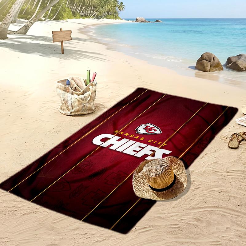 Kansas City Chiefs Print Beach Towel Soft Portable Quick?dry Towel For Pool Summer Vacation Outdoor Sport