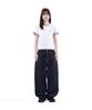 SLOW RECORD HOUSE Layered Check Roll-Up T-Shirt_White