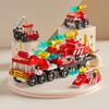 6IN1 Building Blocks Police Truck Engineering Crane City Fire Car Helicopter Tank Bricks Set Toys for Children Kids Gift