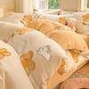 Verdicktes Milchfleece Vierteiliges Set Mädchenherz Korallenfleece Bettlaken Bettbezug Bettwäsche Fleece Bettbezug