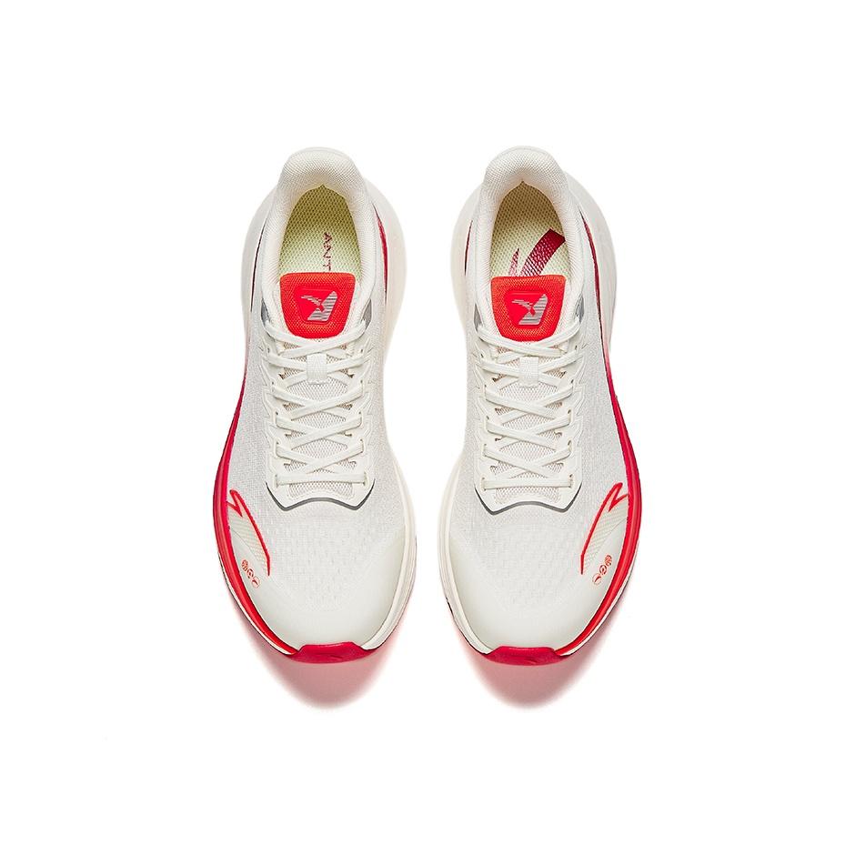 Anta Poison Sting 6 Comfortable Sports Shock Absorption Lightweight Low Top Running Shoes Men Sneaker White Red 912515511-10