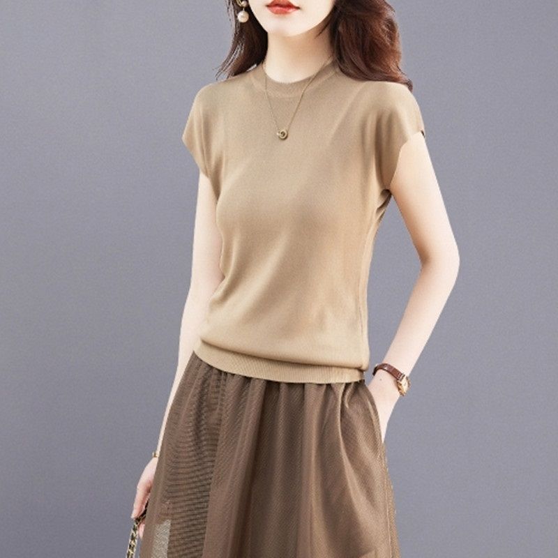 

Большая распродажа Обнаружение утечек ~ Экспорт бренда Скидка Женская одежда Платье 25 Лето Ледяной шелк Футболка с коротким рукавом Топы Костюм Юбка Camel Tops M