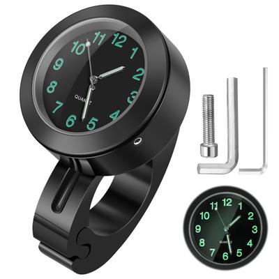 7/8" Universal Motorcycle Clock Waterproof Luminous Motorcycle Bike Handlebar Mount Quartz Clock Watch Chrome Moto Accessories