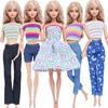 Fashion Mixed Style Outfits Colorful Wedding Party Dress T-shirt Trousers DIY Accessories Clothes for 11.5'' Doll Kids Toy