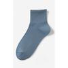 Men's Spring and Summer Pure Cotton Mid-calf Socks Solid Color Boneless Sewn Antibacterial Short Socks Men's Short Calf Cotton Socks
