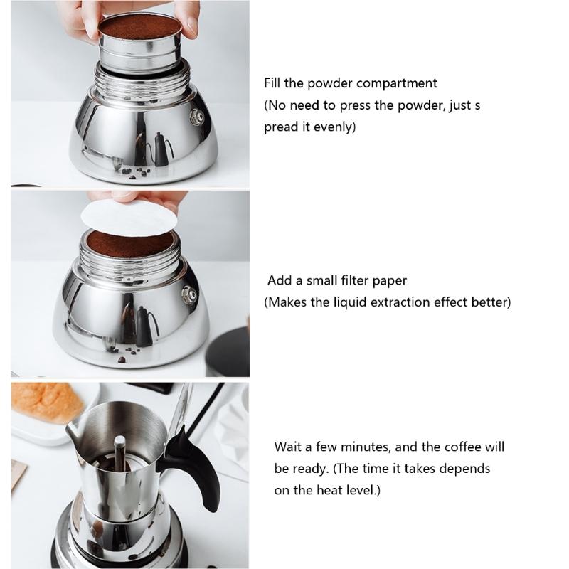 Italian Style Espressos Coffee Maker Stovetop Coffee Pots With Heat Resistant Handle For Perfect Brewing