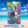 Floral Garden Theme Beach Towel Personalized Custom Name & Text Soft Quick Dry Beach Towel for Swimming Travel