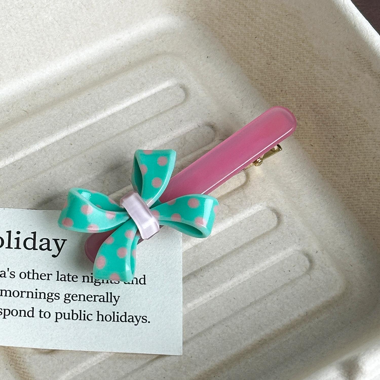 

Cute And Modern Polka Dot Bow Hair Accessories Perfect For Womens Use Everyday BluePink6.6cm