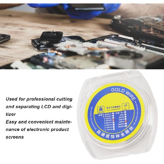 

Zunate 0.05mm Tungsten Alloy Steel Screen Separation Wire, 500m, Silver, For Electronics Repair, Part Number: 1 8f50bf69-6789-4666-af63-9c30d2c79ead 500m