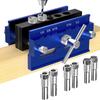 ABNO-Self Centering Dowel Jig Kit, Drill Guide Jig Block For Straight Holes 6PCS Drill Bushings, For Woodworking, Adjustable