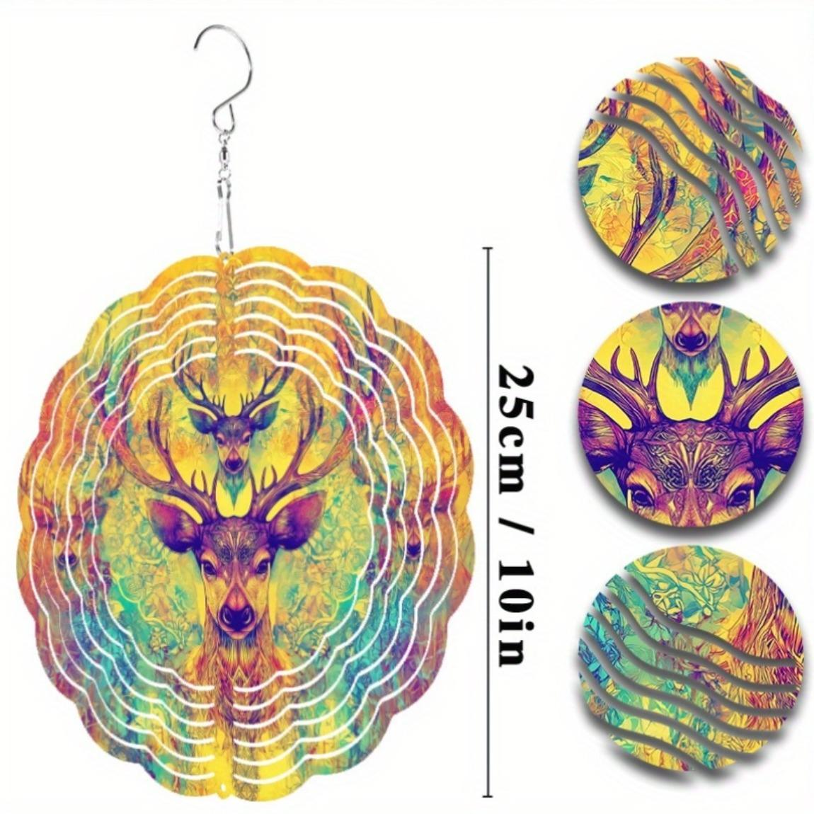 

360 Degree Rotating Hook Metal Wind Chime 25.4cm for Garden Lawn Decoration Perfect Gift for Friends Spring Summer Outdoor Hanging Ornament 01A